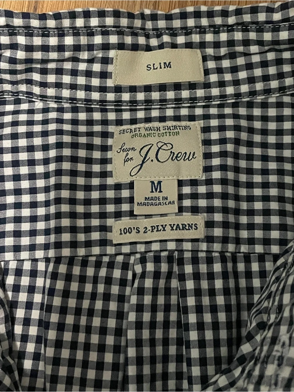 J.Crew Secret Wash Men’s Slim Organic Cotton Button Down, size M